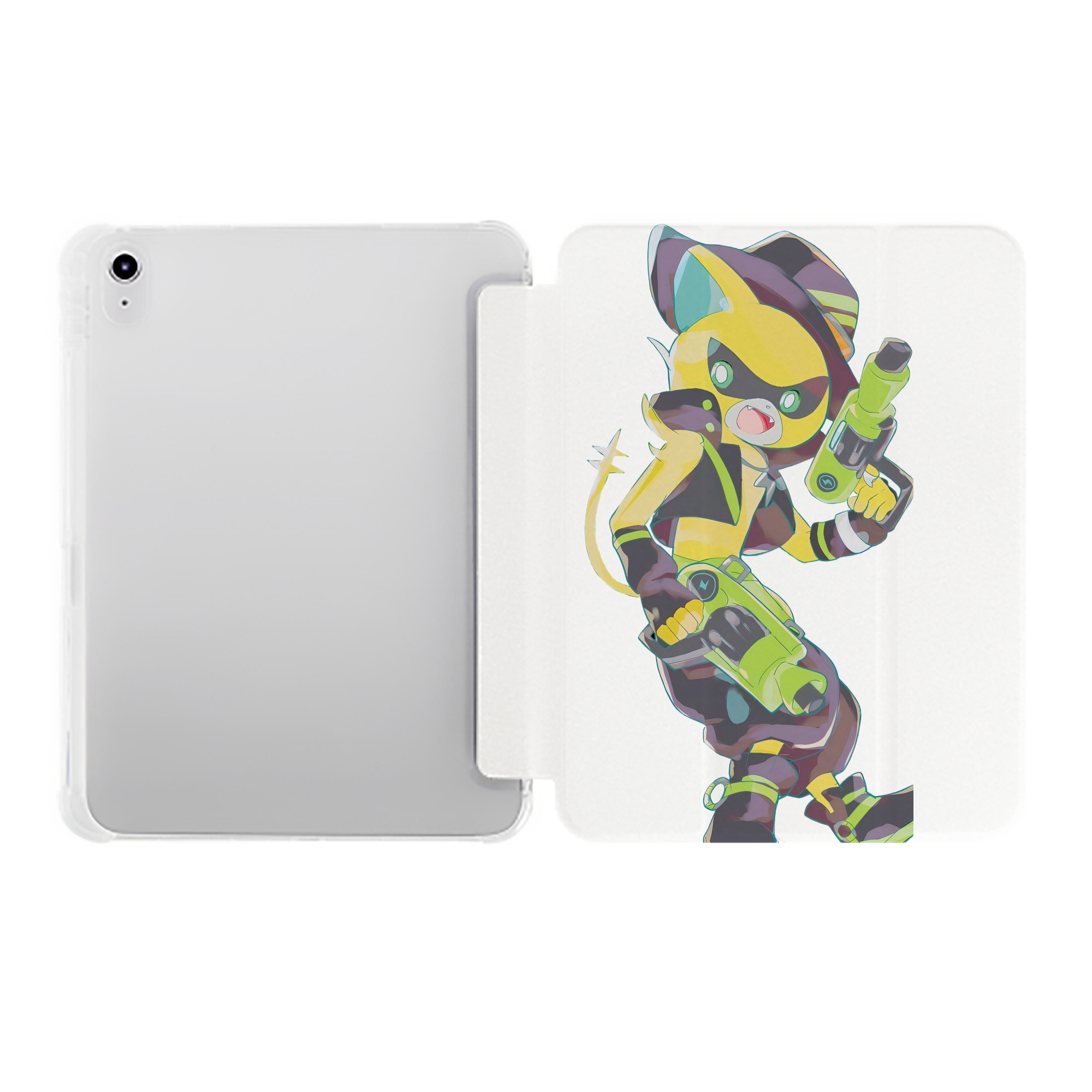（画像用） 妖怪ウォッチ Yo-kai Watch IPad ケース ペン収納付き 三つ折りスタンド PUレザー×シリコン 対応機種9.5/10.5/10.9インチ